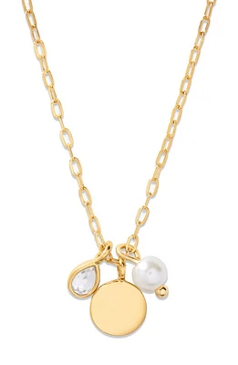 Brook and York Cecilia Crystal & Imitation Pearl Charm Pendant Necklace in Gold at Nordstrom