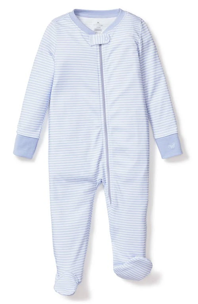 Petite Plume Stripe Pima Cotton Footie at Nordstrom