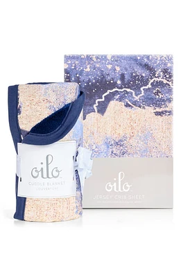 Oilo Bella Cuddle Blanket & Fitted Crib Sheet Set in Midnight Sky at Nordstrom