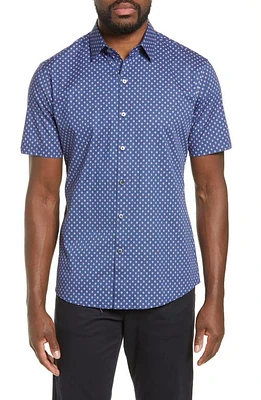 Zachary Prell Murray Regular Fit Print Sport Shirt in Blue at Nordstrom, Size X-Large