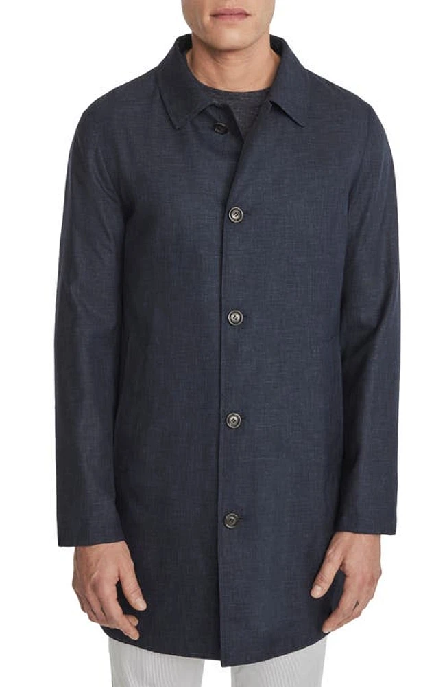 Jack Victor Hans Wool Raincoat Navy at Nordstrom,