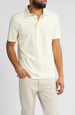 Scott Barber Prep Stripe Technical Jersey Polo Soft Yellow at Nordstrom,