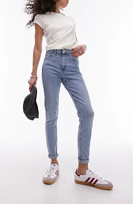 Topshop Jamie High Waist Skinny Jeans Light Blue at Nordstrom,