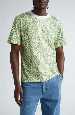 Wales Bonner Original Cotton T-Shirt Green Leopard at Nordstrom,