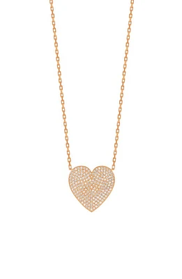 Bony Levy Pavé Diamond Heart Pendant Necklace in 18K Rose Gold at Nordstrom