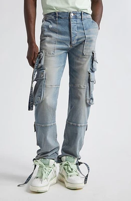 AMIRI Tactical Distressed Cargo Jeans Antique Indigo at Nordstrom,