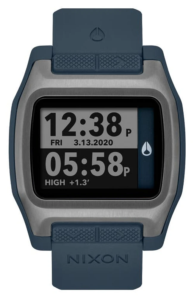 Nixon High Tide Digital Silicone Strap Watch, 44mm in Dark Slate at Nordstrom