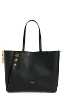 Balmain Embleme Leather Shopping Bag in 0Pa Black at Nordstrom