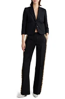 Dries Van Noten Bambis Cotton & Linen Crop Blazer in Black 900 at Nordstrom, Size 4 Us