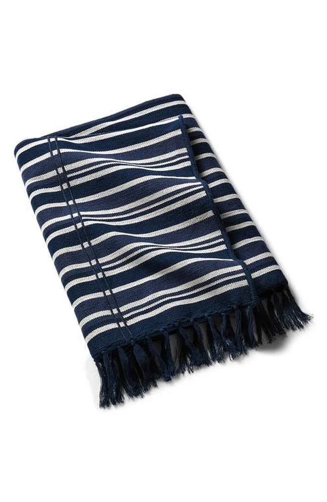 Ralph Lauren Woodford Throw Blanket in True Navy/Cream at Nordstrom, Size One Size Oz