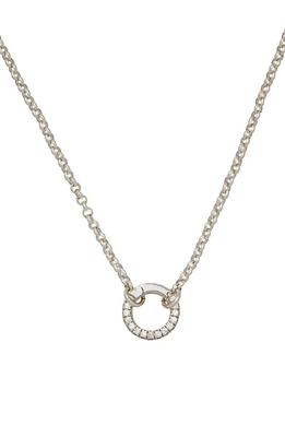 MADE BY MARY Cubic Zirconia Pendant Necklace in Silver at Nordstrom, Size 18