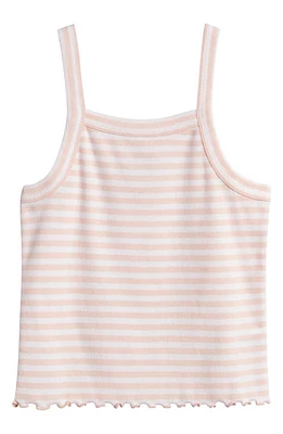 Nordstrom Kids' Rib Lettuce Hem Tank Sunshine Stripe at