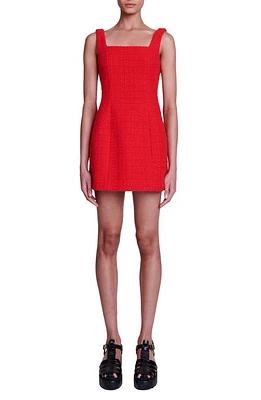 maje Ribala Sleeveless Tweed Minidress in Red at Nordstrom, Size 1