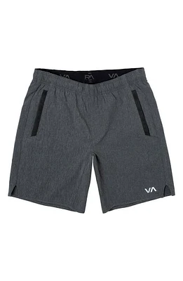 RVCA Kids' Yogger Camo Stretch Shorts Charcoal Heather at Nordstrom,