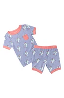 Hatley Kids' Rainbow Winged Unicorn Fitted Two-Piece Short Pajamas Purple at Nordstrom,