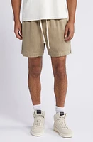 FRAME Elastic Waist Cotton Terry Shorts Dark Beige at Nordstrom,