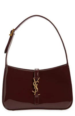 Saint Laurent Le 5 à 7 Patent Leather Hobo in Dark Red Wine at Nordstrom