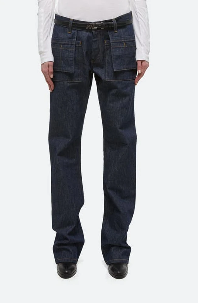 Helmut Lang Utility Straight Leg Jeans Raw Indigo at Nordstrom,