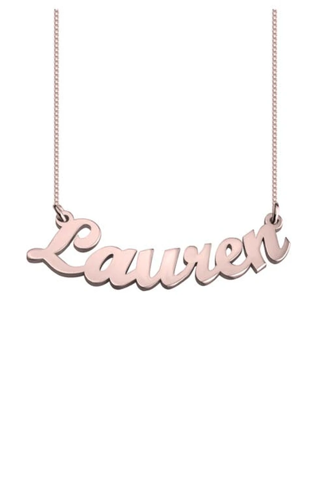 MELANIE MARIE Personalized Nameplate Pendant Necklace in Rose Gold Plated at Nordstrom