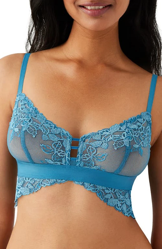 b. tempt'D by Wacoal Opening Act Lace & Mesh Bralette Faience at Nordstrom,