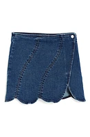 Tractr Kids' Scallop Hem Denim Skirt Dark Indigo at Nordstrom,