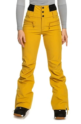 Roxy Rising High Waterproof Shell Snow Pants in Honey at Nordstrom, Size X-Large