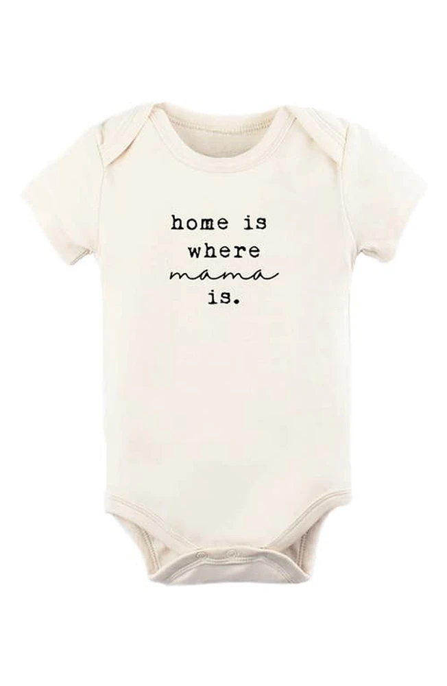 Tenth & Pine Home Is Where Mama Organic Cotton Bodysuit Natural at Nordstrom,