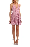 HELSI Riley Floral Appliqué Minidress Orchid at Nordstrom,