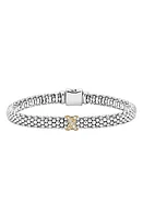 LAGOS Signature Caviar Diamond Rope Bracelet in Sterling Silver/Gold at Nordstrom, Size 7