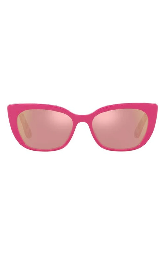 Dolce & Gabbana 49mm Small Mirrored Cat Eye Sunglasses in Rose Gold at Nordstrom