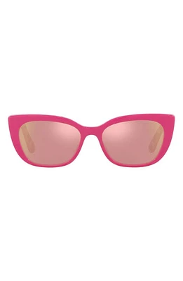 Dolce & Gabbana 49mm Small Mirrored Cat Eye Sunglasses in Rose Gold at Nordstrom