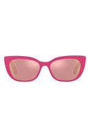 Dolce & Gabbana 49mm Small Mirrored Cat Eye Sunglasses in Rose Gold at Nordstrom