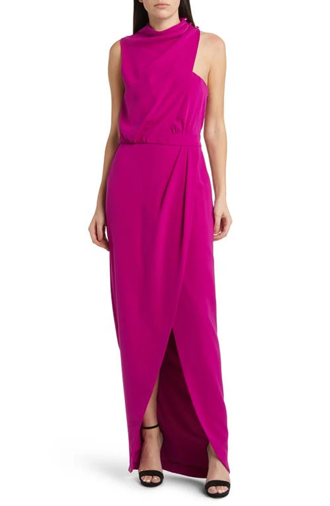 Black Halo Floella Sleeveless Cowl Neck Gown Berry Plum at Nordstrom,