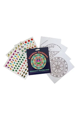 KULTURE KHAZANA Rangoli Mandala Circular 48-Piece Floor Puzzle & Coloring + Sticker Book Bundle in Multicolor at Nordstrom