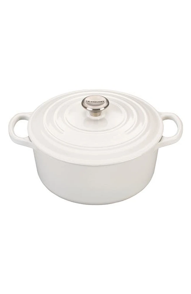 Le Creuset /-Quart Signature Round Enamel Cast Iron French/Dutch Oven in White at Nordstrom