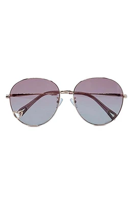 Bluestone Sunshields Love 53mm Polarized Round Sunglasses in Rose Gold /Pink at Nordstrom