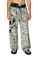 DIESEL Markoval Coated Cotton Fleece Track Pants Black at Nordstrom,