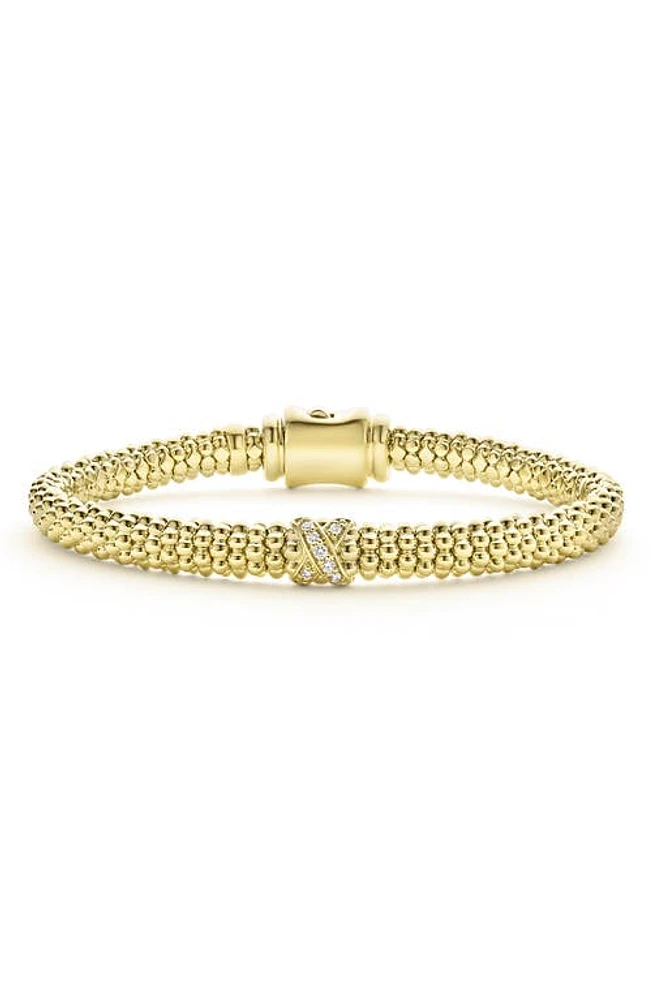 LAGOS Embrace Pavé Diamond Bracelet in Gold Metallic at Nordstrom, Size 7