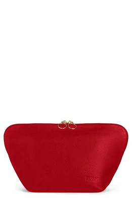 KUSSHI Vacationer Leather Makeup Bag in Candy Apple Red at Nordstrom