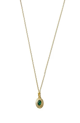 Argento Vivo Sterling Silver Emerald Pendant Necklace in Gold at Nordstrom