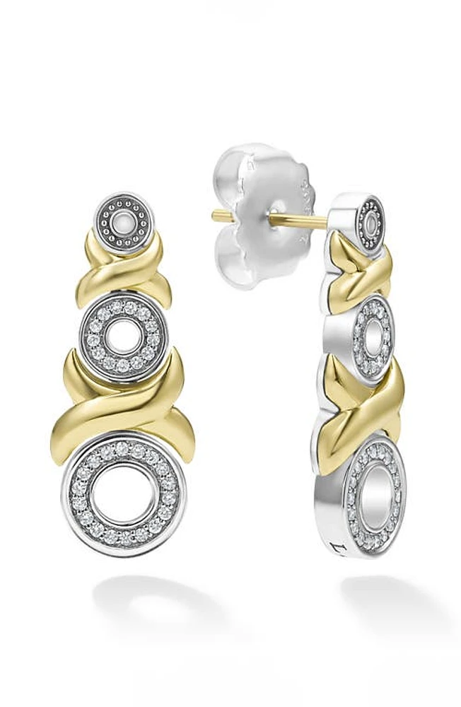 LAGOS Embrace Pavé Diamond XO Drop Earrings in Gold/Silver at Nordstrom