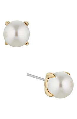 Nadri Dot Dot Dot Imitation Pearl Stud Earrings in Gold/Pearl at Nordstrom