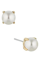 Nadri Dot Dot Dot Imitation Pearl Stud Earrings in Gold/Pearl at Nordstrom