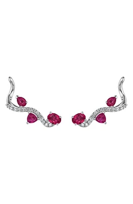 Hueb Mirage Ruby & Diamond Ear Crawlers in White Gold at Nordstrom