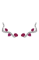 Hueb Mirage Ruby & Diamond Ear Crawlers in White Gold at Nordstrom