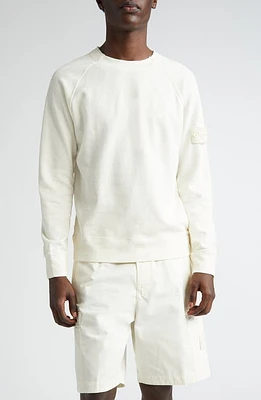 Stone Island Ghost Raglan Sleeve Cotton Sweatshirt Natural at Nordstrom,