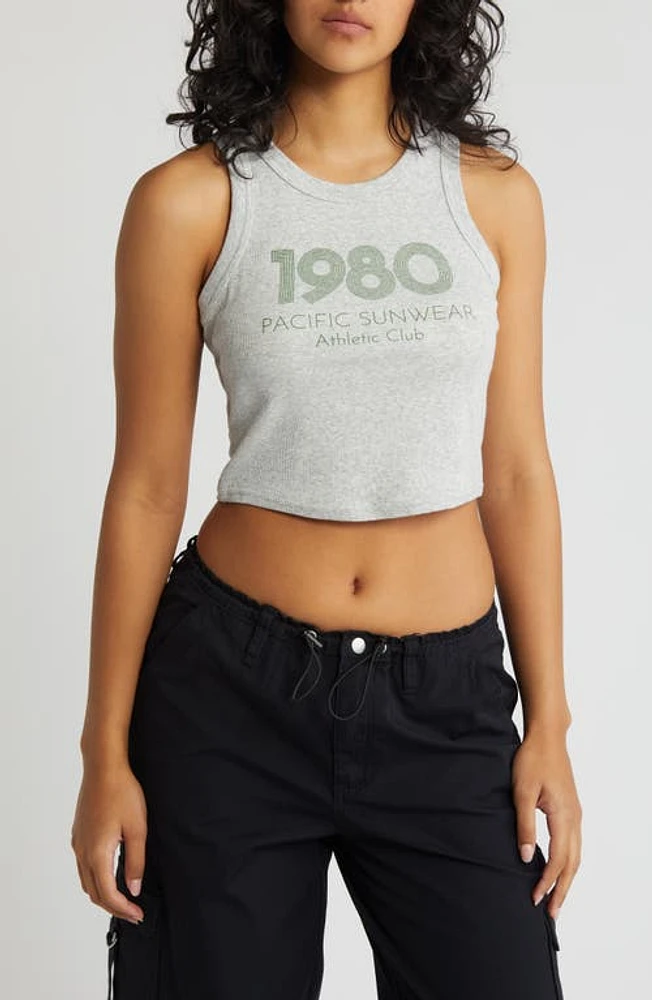 PacSun 1980 Crop Tank Top Heather Grey at Nordstrom,