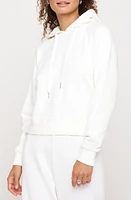 Spiritual Gangster All Eyes Harper Cotton & Modal Graphic Crop Hoodie White at Nordstrom,