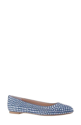 Nina Paula Embellished Flat Blue Denim at Nordstrom,