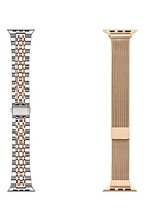 The Posh Tech Assorted 2-Pack Stainless Steel Apple Watch Watchbands in Silver /Rose Gold at Nordstrom